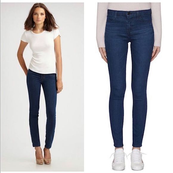 J BRAND Dark Denim Glory Mid-rise Jean Leggings - Picture 2 of 10